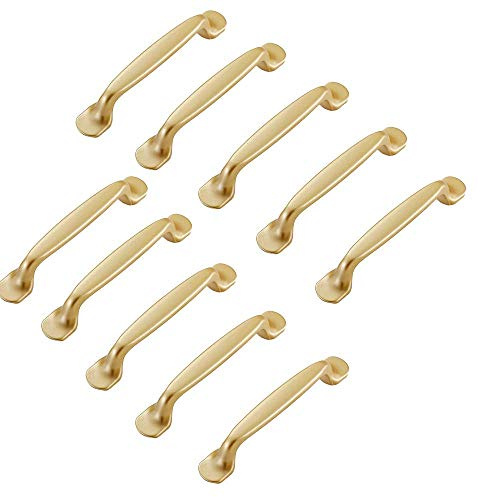 MARGUERASW 10 Piezas tiradores de armario dorados 96mm- tirador de mueble de cocina Tiradores de armarios Tiradores Cocina