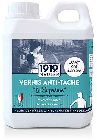 1919 by MAULER Holzlack Möbel, Küche, Bad Farblos Seidenmatt 2.5Liter Le Supreme Antiflecken, Antikratzer. Geruchsfrei & Ecolabel
