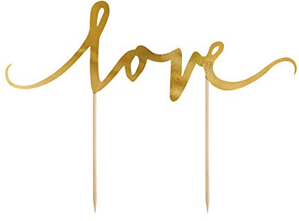 Cake Topper Kuchen Dekorieren Torten Deko Hochzeit Geburtstag (Love gold)