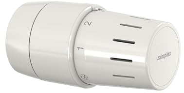 Simplex Standard Thermostatkopf TC-S3 - Weiß, Klemmanschluss, Gewinde, Einfache Einstellung vor Ort- F35342