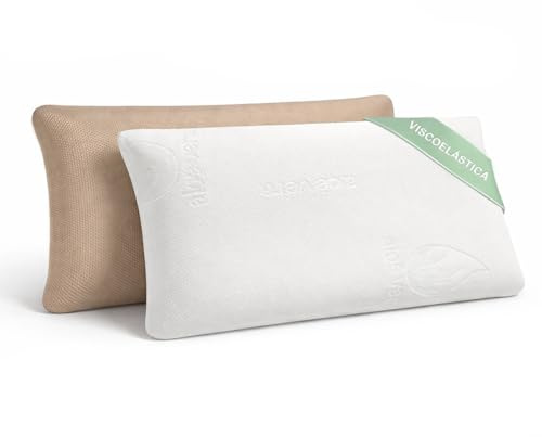 MERCURY TEXTIL- Almohada viscoelástica Suave y Relajante (90 CM (Pack 2)) | Aloe Vera Fresh 3D, Doble Cara (Invierno y Verano), Funda con Cremallera