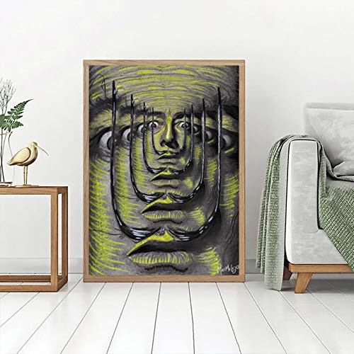 ZMFBHFBH Salvador Dali Klassische Malerei Abstrakte Drucke Surrealismus Leinwand Malerei Wandkunst Bilder Für Wohnzimmer Wohnkultur 30x40cm (12x16in) Mit Rahmen