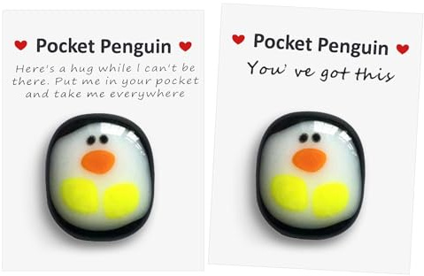 Zoonvii Pocket Penguin Hug,A Little Pocket Penguin Hug, 2 Stück Mini Tier Taschen Umarmungs Pinguin,Niedlich Pinguin Spielzeug Ermutigende Geschenke mit Ermutigender Grußkarte zur Ermutigung