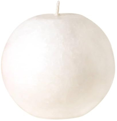Vela esférica de estearina, diámetro de 80 mm, color: blanco