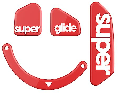 Superglide2 – Steuerbare Geschwindigkeit, strukturierte Oberfläche, Glatte Mausfüße/Gleiter, hergestellt aus ultrastarkem Glas, Glatte und langlebige Sohle für Razer Basilisk V3 Pro, Rot