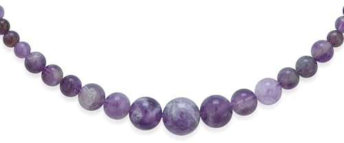 Bling Jewelry Collier En Perles Rondes Graduées Élégantes Simples Classiques Dégradé De Nuances De Violet Améthyste Ombré En Pierres Précieuses Pour Femmes 18 Pouces