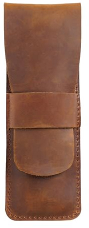 Leder Federmäppchen Leder Stifteetui Personalisierte Kreative Retro Aufbewahrungstasche für Arbeit Büro, braun, 17x5.8cm