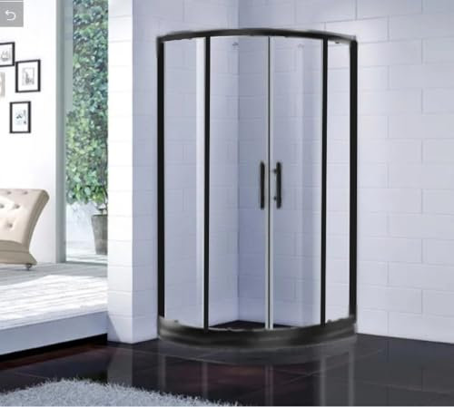 Quadrant Shower Enclosure Black 700, 800 or 900 Walk in Corner Cubicle (700mm Quadrant Black)