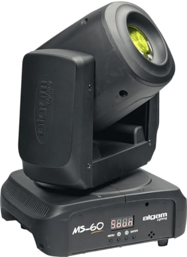 ALGAM LIGHTING - MS60 - Lyre Spot 60W Blanche - Effet Couleur, Rainbow, Stroboscope - 195 x 170 x 280 mm - IP20