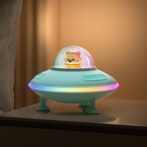 Bluetooth Lautsprecher Klein mit Licht Coole Sachen Geschenke für Jungs Musik Box RGB Lichter Astronaut Raumfahrzeug Nachtlicht Lautsprecher Gaming Zimmer Deko Geschenke für Kinder,Teenager,Mädchen