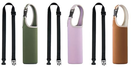 Hoshisea 3 Stück Flaschenhülle, Neopren Flaschen Schutzhülle, Glasflaschen Hülle, Flaschen Thermo-Hülle Taschen, für Den Schutz Von Wasserflaschen In Der Schule, Arbeit, Im Fitnessstudio, Auf Reisen