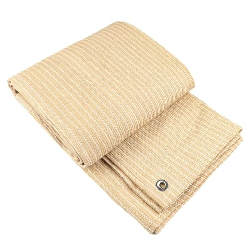 YXINAER Seitenmarkise Ausziehbar Verdicken Sie beige Balkon Sichtschutz Hinterhof Garten Zaun Mesh Outdoor Markise Wohnung Terrasse Sichtschutznetz(0.9x5m)
