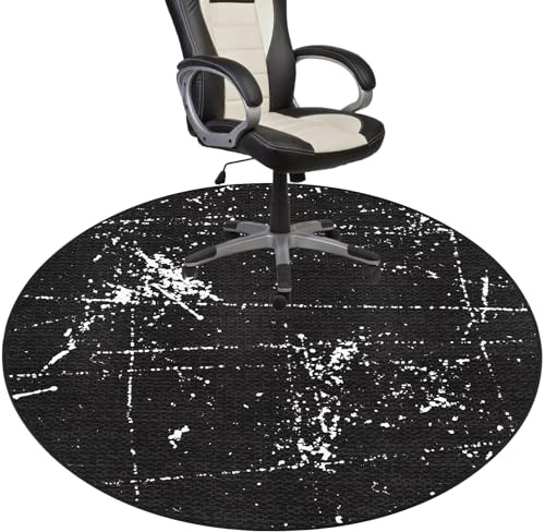 Lurowo Bodenschutzmatte Bürostuhl 120 cm, Bürostuhl Unterlage für Bodenschutz, Bodenschutzmatten für Bürostühle, rutschfest Bodenschutzmatte Gaming Stuhl Unterlage für Hartböden (D, 120X120 cm)