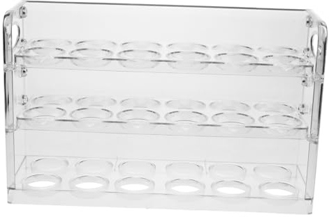 Caja de Almacenamiento de Huevos Pet para Puerta Lateral de Frigorífico | Organizador Vertical Diseño de Particiones, Ranuras Profundas y Base Firme, Uso en Cocina y Familia