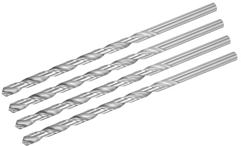 sourcing map 10mm Twist Drill Bits, High-Speed Steel Straight Shank Extra Long Drill Bit 250mm Length for Wood Plastic Aluminum, 4pcs