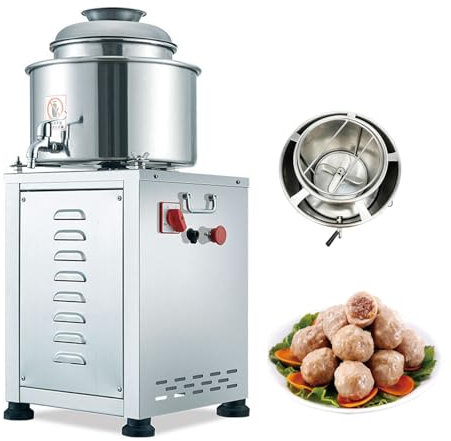 Commercial Meatball Beater Machine, 3000W Electric Meat Puree Beating Machine, Three-dimensional Four-leaf Knife, 220V Commercial Food Processor Meat Grinder for Making Porkball/meatball/beefball