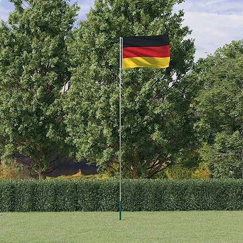 XGWKCNV Decor Deutschland Flagge und Stange 5,55 m Aluminium Flaggen & Windsäcke