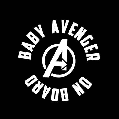 JIFENLI Car Sticker 13.1cm*13cm Baby Avenger ON Board Funny Safety Vinyl Car Sticker Decal Sign Black Silver