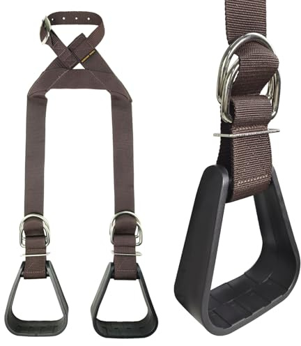 THREE ARCHERS Buddy Stirrups for Western Saddle- Heavy Duty Nylon Straps & Non-Slip Footbeds | Durable Equestrian Stirrups for Safety and Comfort | Western Horse Tack, Kids Riding Accessories