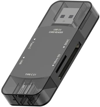 Lector de tarjetas SD USB C USB 3.0 4 en 1, lector de tarjetas SD/TF con USB 3.0 OTG, puertos USB C compatibles con PC, portátiles, MacBook Pro/Air, iPhone 15, iMac Pro, Surface