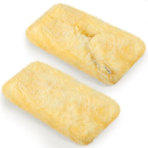 Dingion 2 Pcs 9 Pure 100% Lambswool Wash Pad Replacement Lambswool Washing Mitt for Cleaning Rv, Car, Motorhome, Boat, Truck
