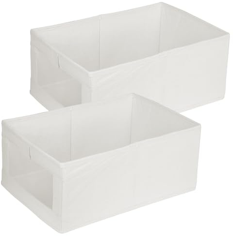 2Stück Aufbewahrungsbox stoff,Faltbare Kleiderschrank Organizer,Storage Box | Aufbewahrungsboxen mit Transparentem Fenster,Storage Boxes für Kleiderschrank Kleidung Bücher Kosmetika Spielzeug(40x27x17cm)