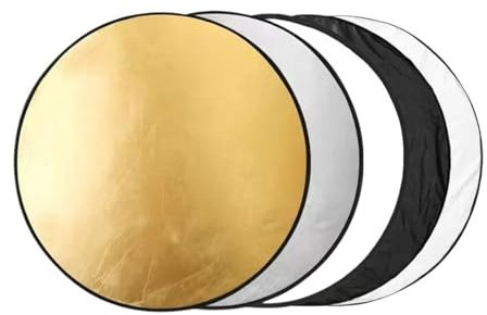 Licht-Reflektor 5-in-1 runder tragbarer Reflektor, mehrfarbiger zusammenklappbarer Diffusor for den Außenbereich, Fotografie-Lichtreflektoren for Studiofotos Fotografie Reflektor(30cm Reflector)