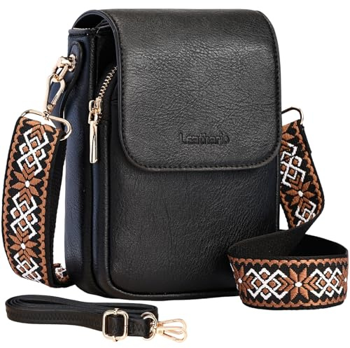 Leathario Cross Body Bag Women, RFID Blocking Phone Bags with Top Handle & Extra Strap, Vegan Leather Handbag and Shoulder Bag