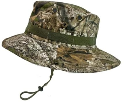 Bell Rangers Realtree APX Camo Boonie Hat - Herren Camo Bucket Hat | Regenhut für Männer & Frauen Wasserdicht | Faltbare breite Krempe Angeln Wandern Garten Strand Hut | Verstellbarer Kinnriemen