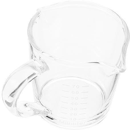 VERDANVERSE Handheld Glass Coffee Measure Cup Scale Espresso Storage for Sugar and Sauces Convenient Double Mouth Design for Coffee Lovers