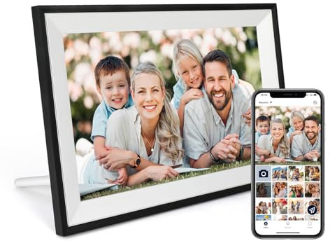 Humblestead Cadre Photo numérique 10,1 Pouces WiFi, IPS Écran Tactile Le Cloud Intelligent Cadre Photo 32gb, Partagez Vos Photos ou vidéos Via l’app AiMOR, Rotation Automatique, Montage Mural