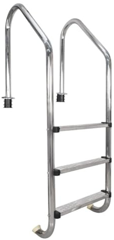 Swimming Pool Ladder, 2/3/4/5 Step In-Ground Stainless Steel Step for Indoor/Outdoor Pool, Heavy Duty Non-Slip Ladder, Easy Assembly,A,3 Steps