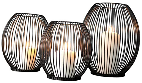 Schmiedeeiserner Kerzenständer aus Eisen, Schwarz, für Tischdekoration | Eisen Kerzenständer, Modern und Elegant, Dekoratives Tischornament für Partys und Besondere Anlässe