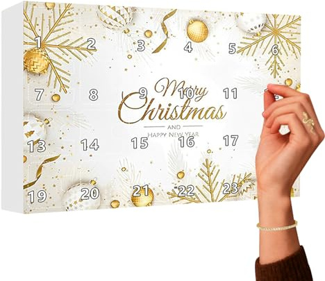 Calendrier De Compte À Rebours De Noël,Décompte De Bijoux Sur 24 Jours,Ensemble De Bijoux Charmant - Pour Les Femmes, Les Filles, La Petite Amie, L'Hiver, Les Vacances, Le Rassemblement, Le Mariage, L