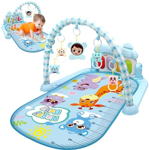 Centro attività per bambini con musica e luce Tappetino da gioco per palestra per bambini facile e sicuro con pendente a sonaglio Tappetino da gioco rimovibile con tavola regolabile per neonati ba