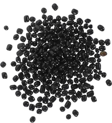 jojofuny Graviers Verre Noir pour Aquarium Sable Décoratif Élégant pour Eau Douce Galets Polis LB Ornement Facile à Nettoyer pour Bassin et Plantes Aquatiques