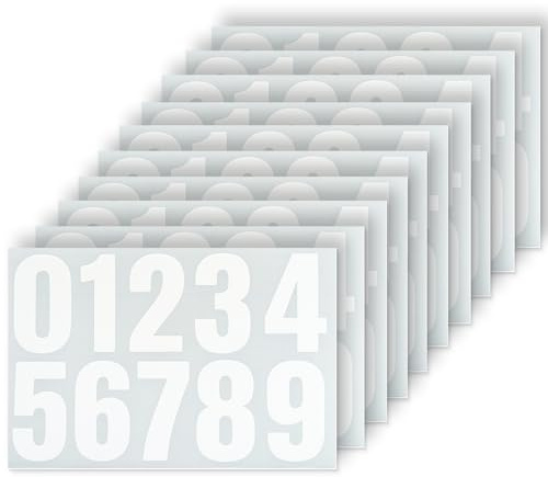 10PCS D'autocollants Numérotés Blancs 10cm, Autocollants Chiffres pour Boîtes Aux Lettres, Portes, Voitures et Maisons, Numéros Autocollants Résistants pour Intérieur et Extérieur