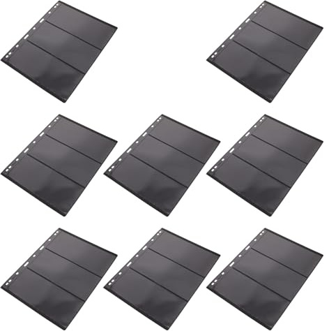 Angoily 8 Piezas Álbum de Colección de Sellos Negro de Doble Cara de Almacenamiento para Sellos Postales Páginas para Carpeta