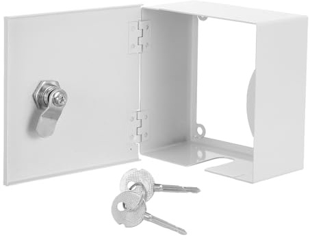 SEWOART Cubierta Protectora de Interruptor de Pared Tipo 86 de Hierro Blanco, Tapa de Salida Cerradura Antirrobo, Caja de Corriente Eléctrica sin Fondo, Protección para Enchufes en Hogares