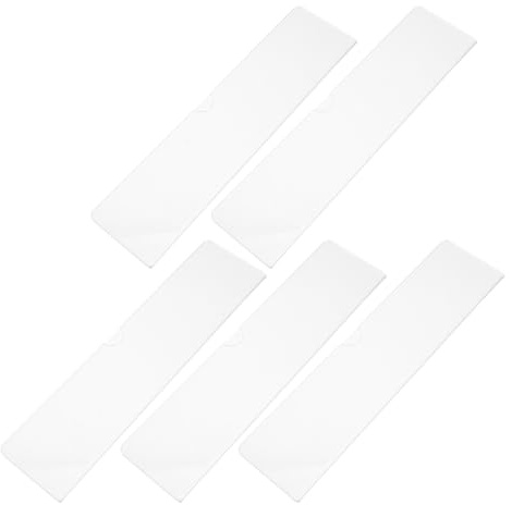 Mipcase Placas de Acrílico Transparentes para Puerta Interior 20x5 Cm, Soporte de Pared con Cinta Adhesiva Doble Cara, 5 Unidades para Señalización Oficina y Sala de Conferencias