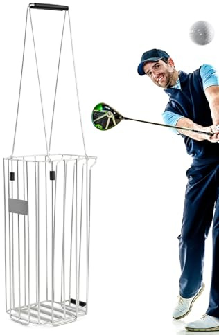 Genérico Grand panier pour balles de golf, panier de rangement en acier inoxydable, capacité de 140 cm