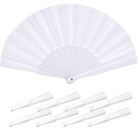 Set Ventagli Pieghevoli in Plastica Bianchi – 12/24/60 Pezzi Ventaglio Bianco Grande – Ideali per Matrimonio, Eventi, Cerimonie e Gadget Ospiti – Leggeri, Resistenti e Riutilizzabili (24, ventaglio)