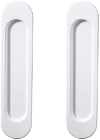 2 Poignee Porte Coulissante Blanche Mat Autocollante Sans Perçage | Poignées, intérieure, adhésive, tiroir, placard, armoire, dressing, meuble, maison, accesoires, déco, pvc, sliding