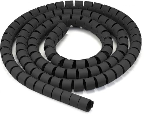Techly 108767 Guaina Raccoglicavi Diametro 25mm a Spirale 20m Nero Nero