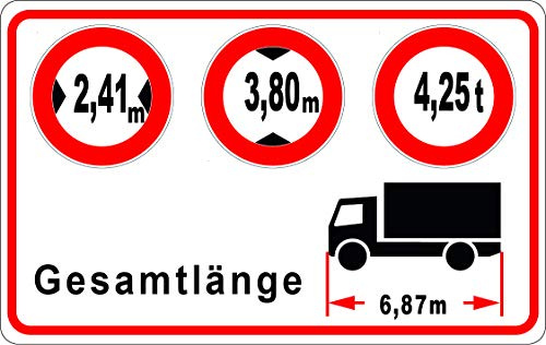 Plott Factory Personalisierter LKW Aufkleber | Fahrzeugdaten auf einen Blick, UV-gedruckt, 95x60mm