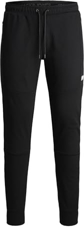 JACK & JONES Joggingbyxor för män, smal passform, joggingbyxor, svart, M