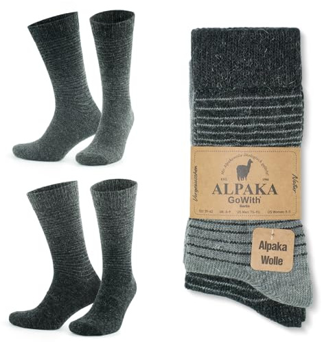 GoWith ullstrumpor för kvinnor (2-pack), Grå antracit, 43-46 EU