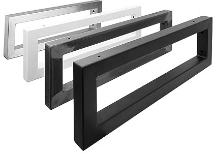 Natural Goods Berlin 2X Wand-Konsole RECHTECK | Waschtisch-Halterung stabil | Einfache Wand-Montage | Regal-Halter aus Metall in Schwarz | Konsolen-Träger für Waschbecken & Wand-Regal | 300 mm