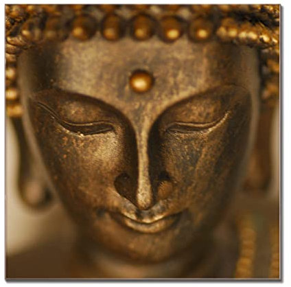 banjado Glas Magnettafel (100 x 50cm) - Magnetwand Glas - Magnetpinnwand als Memoboard - Pinnwand Magnettafel Küche, Büro, Kinderzimmer - Buddha Gold