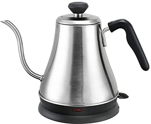 DarkSwan Hervidor eléctrico de Cuello de Cisne - 0.8L, 220 voltios, Acero Inoxidable Hervidor eléctrico de té eléctrico - Calentador de ollas de Agua/Calentador, café y té